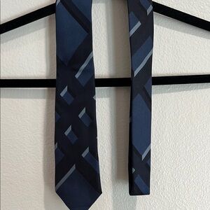 Burberry Black and Blue Plaid Tie
